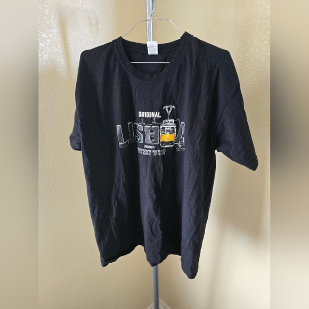 Fruit Of The Loom Black Graphic T-Shirt Short Sleeve